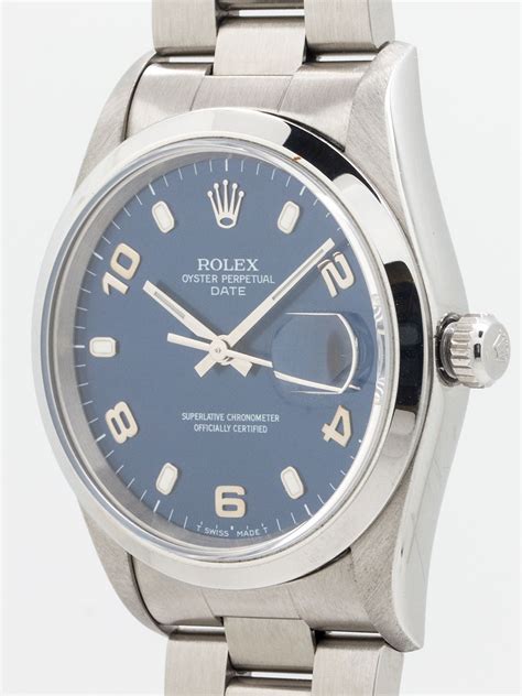 Rolex Oyster Perpetual Date ref. 15200 Year 1998 Blu Dial Like.